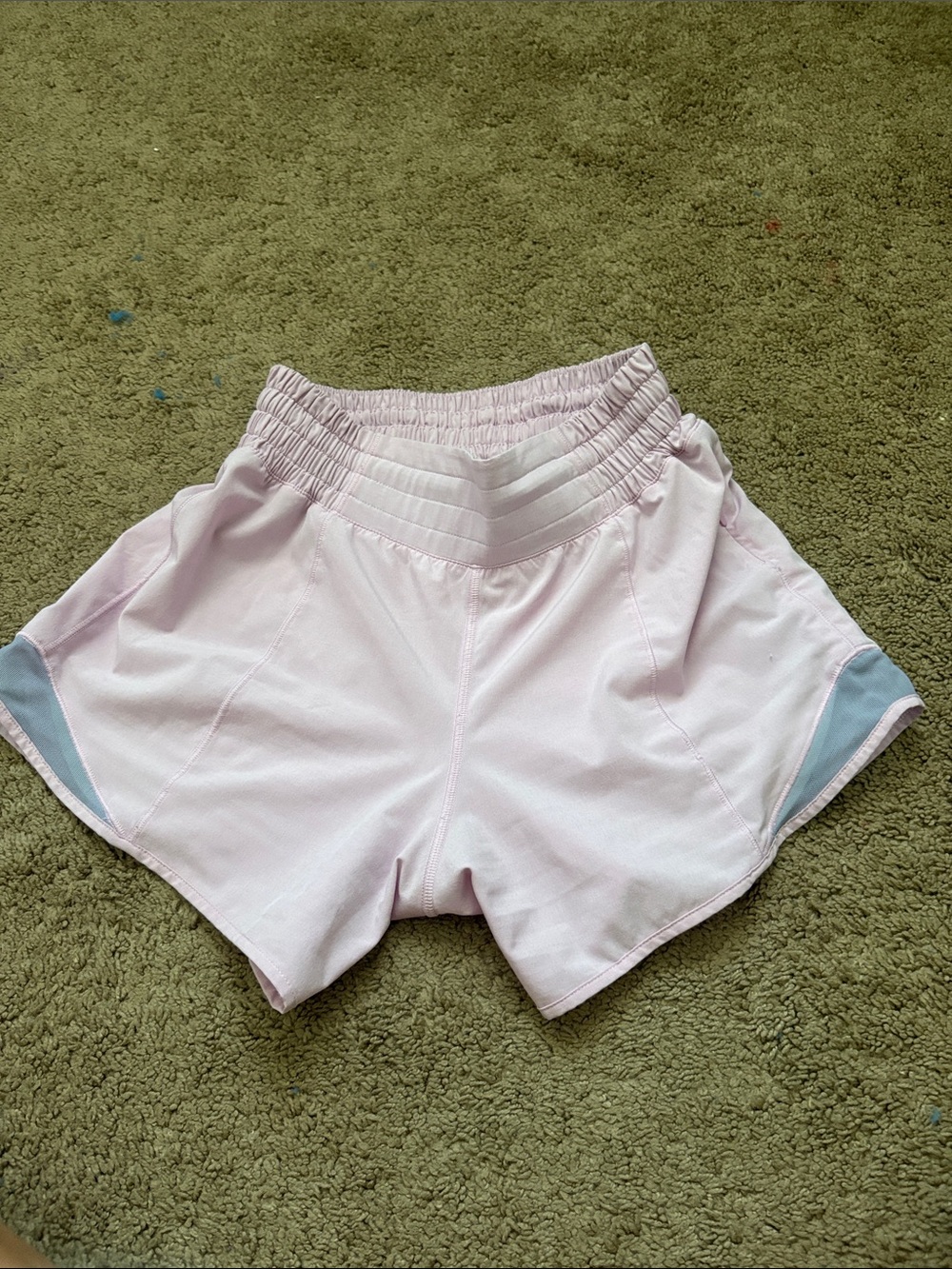 lululemon athletica Light Pink Athletic Shorts with Gray Side Panels